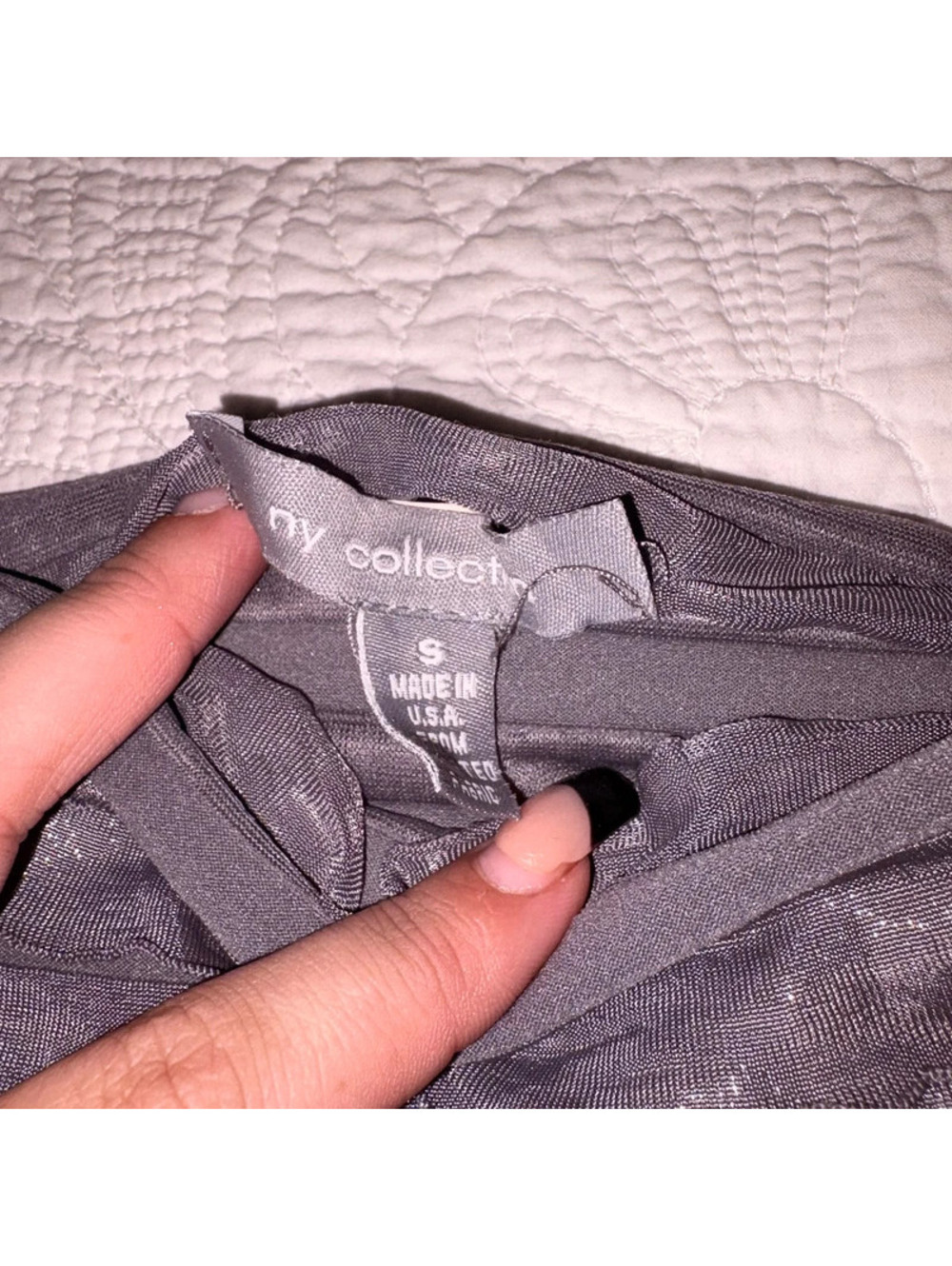 Gray Sparkly My Collection Ruffled High Neckline Cami - Picture 2 of 3